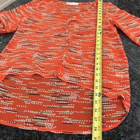 FRANCESCA’S collection sheer blouse orange - Picture 6 of 7
